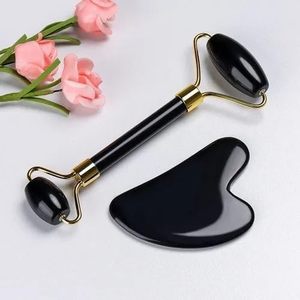 Natural Two-Sided Jade Facial <strong>Roller</strong> &amp; Gua Sha Set Face &amp; <strong>Neck</strong> Massager Beauty Tool - Product Image 1