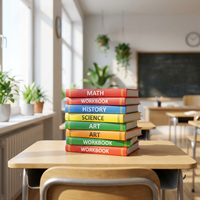 Vente en gros de manuels d'apprentissage du français et de livres éducatifs personnalisés, illustrations en couleur, papier offset, couverture rigide, gaufrage