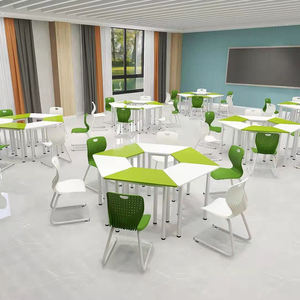 Meubles d'école primaire de conception populaire en gros en Chine, bureau et chaise en métal pour étudiants, table d'étude de classe, bureau, chaise de formation - Product Image 5