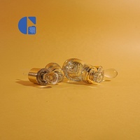 Botol minyak esensial parfum kaca transparan Mini, tutup sekrup kerah emas tongkat tetes 6ml 12ml mewah