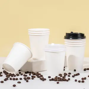 8oz 10oz 12oz 16oz Cardboard Cups Recyclable Disposable Travel Mug Paper Coffee Cups with lids