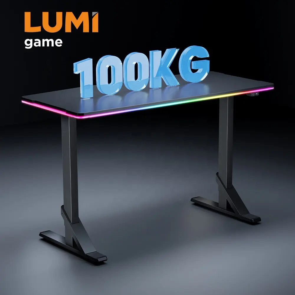 GMD11-KP01 höhenverstellbarer hochleistungs-RGB-beleuchtungsspieltisch großer Tisch für Computer PC schwarz