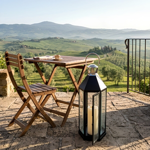 Wholesale <b>Large</b> Dual Tone Metal <b>Candle</b> <b>Lantern</b> with Beveled Glass for Home and Patio Decoration - Product Image 1