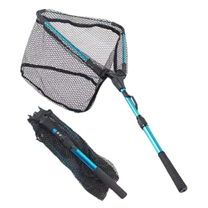 Épuisette de pêche pliable portable économique en alliage d'aluminium haute densité et nylon pour la pêche en lac - Product Image 1