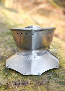Armadura Medieval Gótica de Acero Pulido, Protector de Cuello de Caballero Hecho a Mano, Correas de Cuero Ajustables, Disfraz de Halloween - Product Image 3