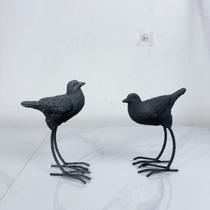 Ensemble de figurines de rennes en fonte, finition mate, décoration de Noël intérieure, ornement de bureau pour salon, artisanat en métal - Product Image 3