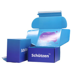 Embalaje de regalo impreso personalizado, buzón de correo, extremo de pliegue, papel de cartón corrugado azul, autosellado, caja de <span class=keywords><strong>envío</strong></span> personalizada - Product Image 4