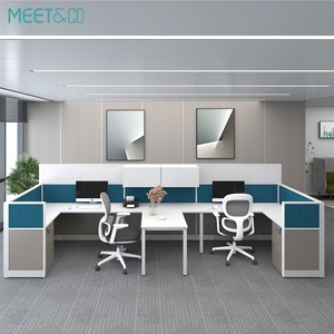 Bureau modulaire en bois moderne 2-6 places, nouvelle arrivée, mobilier de bureau extensible, poste de travail pour personnel, tiroir, cloison, école, MDF - Product Image 6