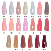 VINIMAY Gel Constructeur Liquide Premium Transparent 20 Couleurs Marque Privée Fournitures Onglerie Gel d'Extension Rapide Naturel