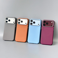 Étui de téléphone en cuir végétalien JOYPORODO V-L06 pour iPhone 13 14 15 16 17 18 Pro Max, chargement magnétique sans fil, dos fin, toucher doux