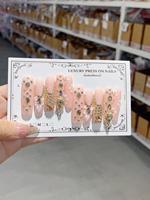Ensemble de faux ongles de luxe |   Ongles réutilisables en forme de stiletto, extra longs, avec logo personnalisé, en matériau ABS, 10 pièces