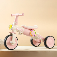 Poussette Bébé Pliable avec Pare-Soleil, Roues d'Apprentissage, Cadre en Acier, 3 Roues Stables, Jouet à Pédaler, Capacité de Charge 20KG, 6 Mois-3 Ans