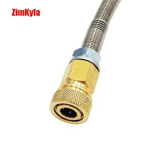 Manguera de Acero Inoxidable de Alta Presión Zimakyfa, 2 Piezas, Conector Roscado Hembra M10*1, Envuelta en Resorte, 50 cm, para PCP, Neumática, Aire - Product Image 2