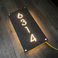 BOYANG panneau LED moderne personnalisé panneau de porte miroir en acier inoxydable acrylique pour hôtels appartements caractéristiques lumière LED chambre