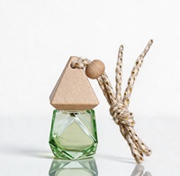 Flacon diffuseur de parfum pour voiture en verre de 8 ml avec bouchon tour, vide, rechargeable, à suspendre, avec couvercle en bois, pour huiles essentielles