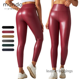 Leggings all'ingrosso taglie forti in <span class=keywords><strong>pelle</strong></span> XS-XXXXX up da donna a vita alta nero rosso e verde Yoga - Product Image 1