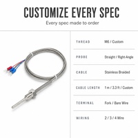 Produsen China Menyediakan Sensor Suhu Thermocouple Tipe K Ulir M6/M10/M12 OEM