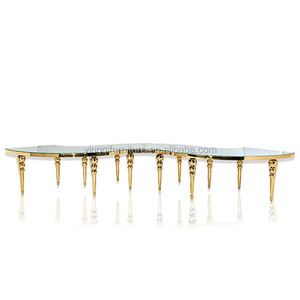 Large Round Circle Golden Stainless Steel Wedding Event <strong>Table</strong> - Product Image 1