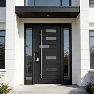 Porte d'entrée moderne en acier inoxydable aux normes américaines 304 Porte pivotante extérieure de sécurité Porte d'entrée pivotante moderne en fer - Product Image 3