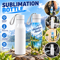 Botol Minum Tumbler 500 ml Back to School, Botol Air ramping untuk Sublimasi, Hadiah Natal, Botol Portabel Outdoor dengan Tali