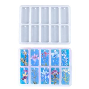 DM1211 прямоугольный брелок для ключей, силиконовая форма, эпоксидная кристаллическая подвеска, брелок для ключей, полимерные литейные формы для поделок, ювелирные изделия - Product Image 2