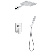 Kaiping usine salle de bain ensemble de douche mur exposé robinet de douche eau chaude froide robinet 3 voies finition noire laiton bain douche mélangeur