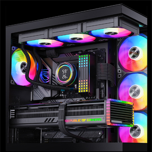 Ventilateur PC 240 mm, refroidissement blanc, LGA 2011 1700 1151 1155 1200 AM4 AM5 X99, refroidisseur de processeur liquide ARGB avec écran LCD - Product Image 4