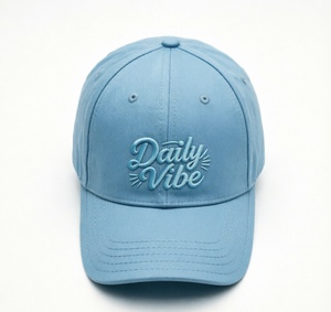 Custom Embroidery <b>Baseball</b> <b>Cap</b> Solid Light Blue Cotton Dad Hat Unisex Adjustable Curved Brim <b>Cap</b> for Casual Streetwear - Product Image 4