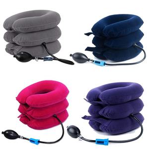 Ar cervical inflável macio da tração do colar do apoio do pescoço da cinta ortopédica ajustável do apoio do pescoço - Product Image 6