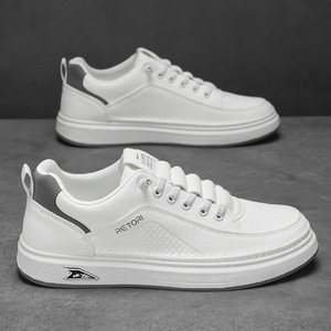 Nouvelle collection printemps 2025 : Baskets décontractées tendance pour hommes, polyvalentes, respirantes, blanches à semelle épaisse - Product Image 3