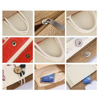Sac fourre-tout en jute style bohème chic, vente chaude, motif personnalisé, sac en toile de jute laminée imperméable pour femmes, idéal pour la plage et les voyages