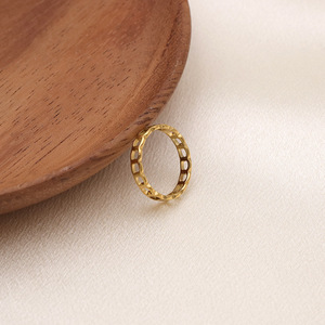 Geometric Hollow Square <b>Ring</b> Gold Women's Fashion Jewelry Gift <b>Titanium</b> Steel Index Finger <b>Ring</b> - Product Image 2