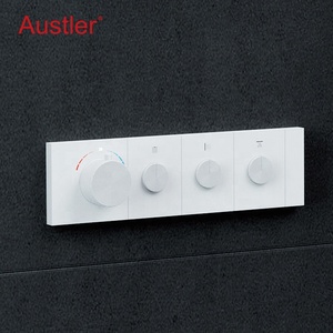 Système <span class=keywords><strong>de</strong></span> <span class=keywords><strong>douche</strong></span> thermostatique moderne avec pommeau <span class=keywords><strong>de</strong></span> <span class=keywords><strong>douche</strong></span> pluie, ensemble <span class=keywords><strong>de</strong></span> robinetterie <span class=keywords><strong>de</strong></span> <span class=keywords><strong>douche</strong></span> encastrée et douchette à main coulissante - Product Image 3