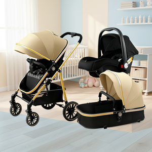 Vendita calda di lusso tre in uno ad alta vista passeggino per bambini <span class=keywords><strong>auto</strong></span> a spinta con neonato cotone Pad culla caratteristica - Product Image 4