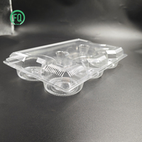 Boîte de rangement jetable en plastique transparent BOPS pour tartes aux œufs, 4, 6 ou 12 cavités, boîte à muffins, boîte à cupcakes, boîte à desserts en plastique transparent pour boulangerie