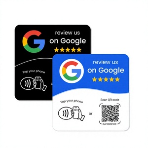 Carte de révision NFC avec code QR dynamique pour les commentaires Google, autocollant adhésif, design carré NTAG215 - Product Image 4