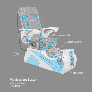 Professioneller Maniküre-Pediküre-Stuhl Spa-Pediküre-Stühle Fuß-Spa-<span class=keywords><strong>Massage</strong></span> Automatische Entwässerung für Luxus-Nagelstudio Nagelstudio - Product Image 2