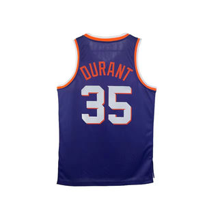 即納 バスケットボールジャージ 縫製済み # 1 ブッカー # 22 アイトン # 35 デュラント 通気性 速乾 夏 3D 刺繍 ノースリーブ 大人用 - Product Image 6