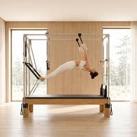 Vinique Fitness Premium Ahorn Pilates Cadillac Core Bett - Drei-in-Eins Umweltfreundliches Multifunktionales Fitnessgerät für Studios
