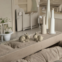 Décoration en céramique de lapin de Pâques Simple nordique bel objet décoratif pour la maison pour le printemps et Pâques