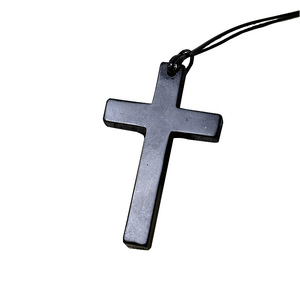 <span class=keywords><strong>Karelian</strong></span> Heritage Shungite Cross Pendant, accesorio de joyería de piedra natural para protección EMF - Product Image 1