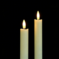 Vela LED de 19.5 cm con Llama, Superficie Lisa, Control Remoto Electrónico, para Centros de Mesa de Boda, Decoración del Hogar y Festividades
