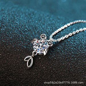 สร้อยคอปลามอยซาไนต์เงินสเตอร์ลิง S925ชุบด้วย Pt950 <span class=keywords><strong>KOI</strong></span> สำหรับข่าวดีสินค้าส่งตรงจากผู้ผลิตรองรับ - Product Image 2