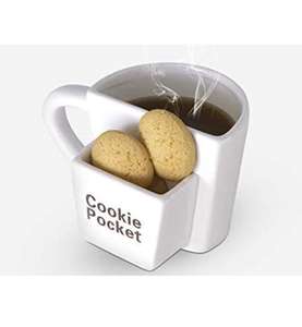 Tazza in Ceramica per Biscotti, Idee per la Cucina, Tazza da Caffè in Ceramica con Tasca per Biscotti, Bianca - Product Image 1