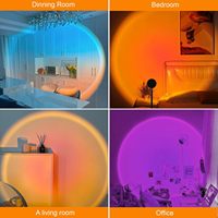 Lampe de coucher de soleil LED à 21 couleurs changeantes Projecteur Télécommande Éclairage d'ambiance intérieure Ambiance Musique Sync Esthétique Chambre à coucher Salon