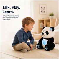 Peluche Panda Compagnon Confortable avec Cœur LED pour l'Apprentissage et la Relaxation