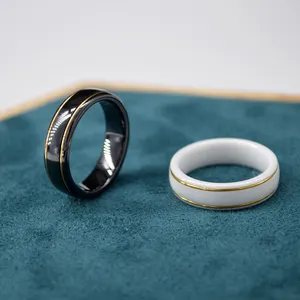 Anéis de cerâmica de aço inoxidável de alta qualidade, joias personalizadas, joias mais vendidas