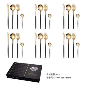 Produit tendance en ligne : Ensemble de couverts en acier inoxydable 24 pièces, couleur or, dans un coffret cadeau doré attrayant - Product Image 5