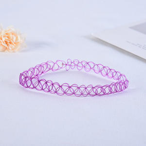 مجموعة قلادة مرنة مرنة متعددة الألوان بألوان قوس قزح نابضة بالحياة 12 سلسلة ربط قلادة وشم الحناء للأطفال والمراهقين للحفلات - Product Image 5