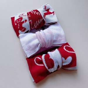 ربطات شعر من القطن الجاكار محبوكة بحياكة لحديثي الولادة بعقدة رأس لعيد الميلاد أحدث عقدة شعر للتمدد تناسب حديثي الولادة حصرية لطيفة على شكل قوس مزدوج - Product Image 2